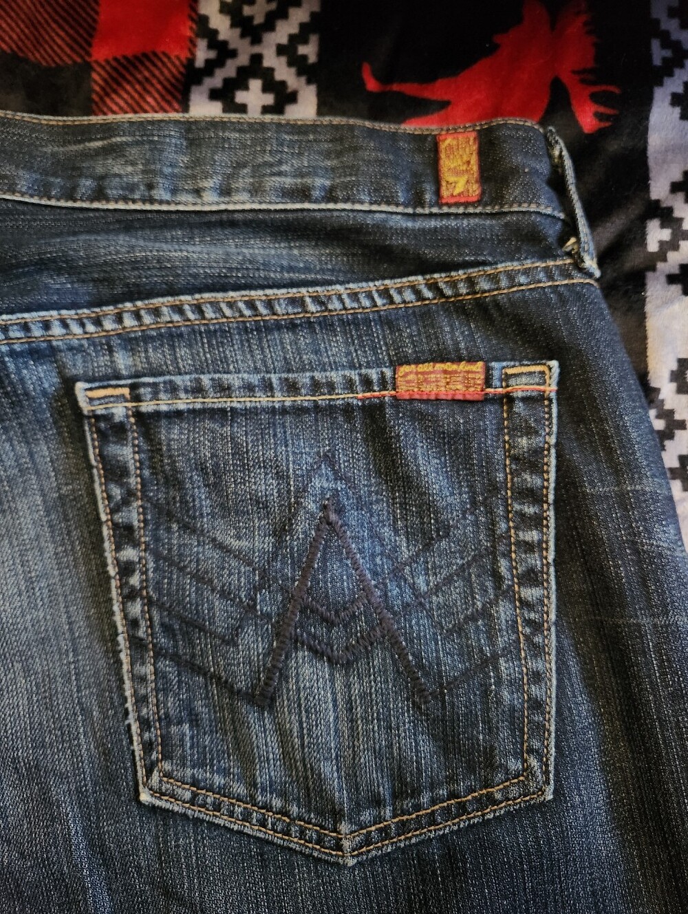 7 For All Mankind "A" Pocket Men's Jeans Sz 38 Made in USA Distressed Bootcut - Picture 14 of 14